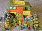 Vintage 1989 Party Wagon Van TMNT Teenage Mutant Ninja Turtles action figure lot