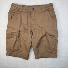 Y2K Abercrombie Fitch Cargo Shorts 32 Khaki Tan Utility Gorpcore Mens Baggy