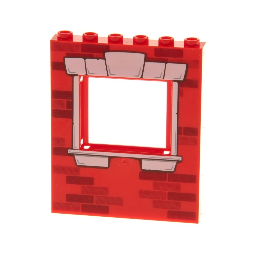 1x LEGO Wall Panel 1x6x6 Red Fire Brigade Wall Without Disc 6074909 15627pb005