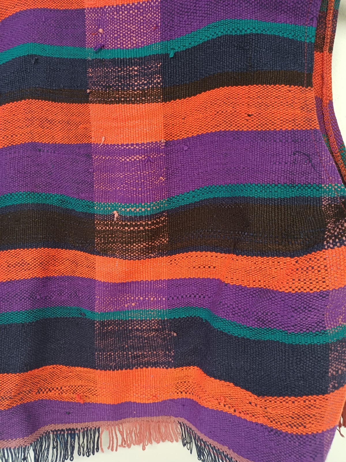 La Gazelle Fringed Multicolour Plaid Waistcoat Gilet One Size Approx M Artisan image 6
