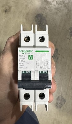New Schneider circuit breaker 2 poles 20 amp C multi 9 square D M9F42220 (UL489)