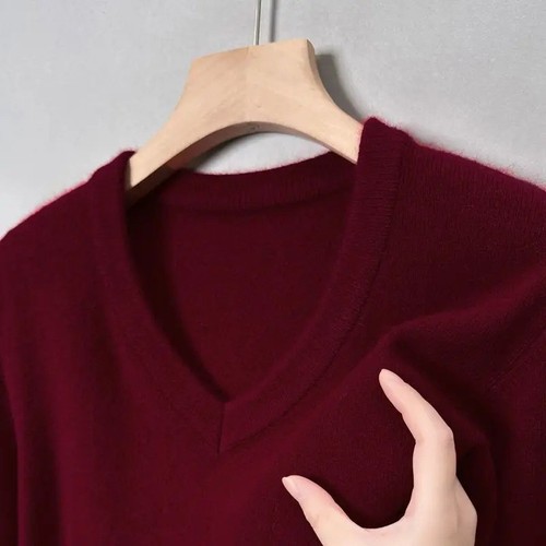 Herren Wollpullover V-Ausschnitt Pullover Strick Große Neu Oberteil Langarm - Bild 11 von 15