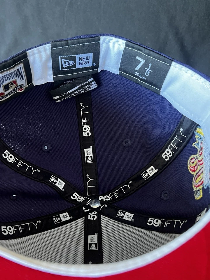 New Era 59Fifty Atlanta Braves Fitted Hat Cap Navy Blue, Men's Size 7 1/8￼ - Image 4 of 4