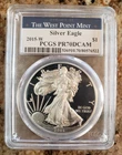 2015-W PROOF AMERICAN SILVER EAGLE, PCGS PR70DCAM, The West Point Mint Label