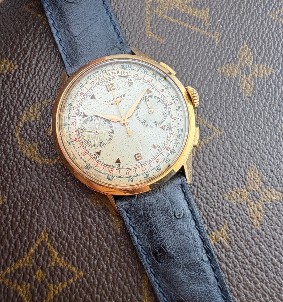 Longines Chronograph Calibre 30Ch Rose Gold Case Extract Swiss Made