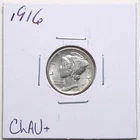 1916 10C Mercury Winged Liberty Head Silver Dime in Choice AU+ Condition #7220