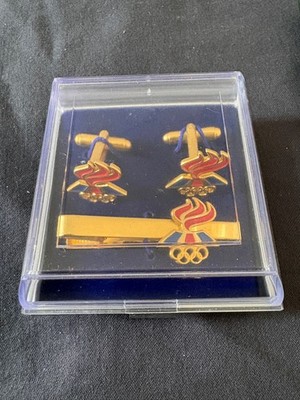 Rare Official Iceland Olympic Committee (NOC) Cufflinks & Tie Clip Set