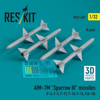 AIM-7M Sparrow III missiles (4 pcs) (3D Printed) / 1:32