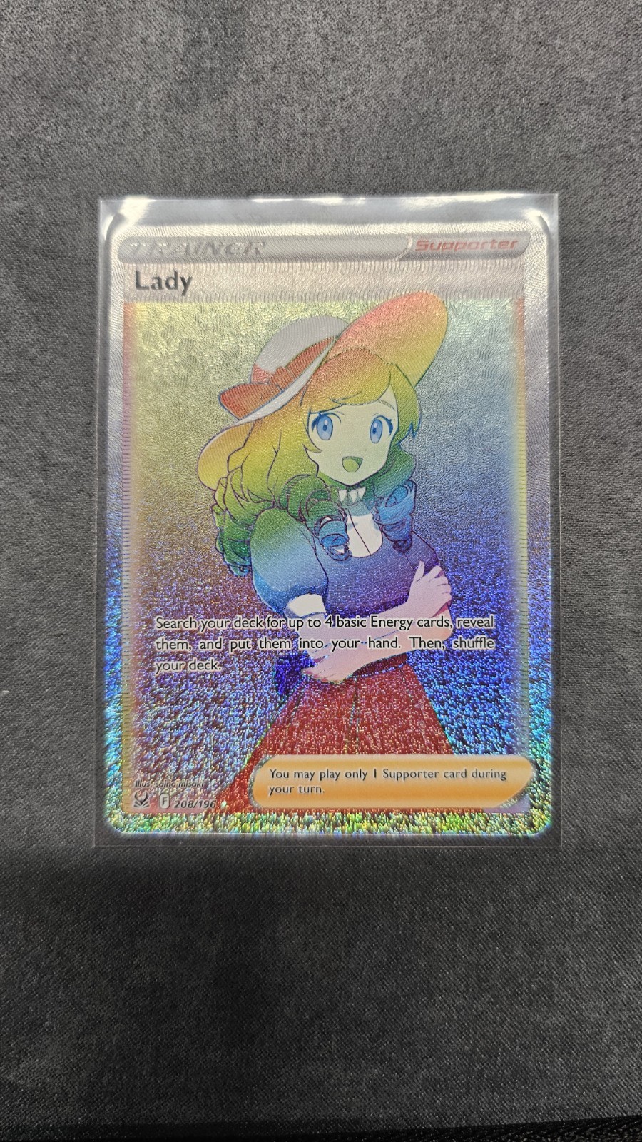 Pokemon Lady 208/196 Rainbow Rare SR SWSH Lost Origin Full Art Holo NM ENGLISH
