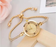 Ladies Girls delicate  Bracelet style drawstring Quartz Watch .