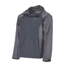 Site Work Jacket Mens Grey Waterproof Hooded Breathable Medium Size 47in Chest