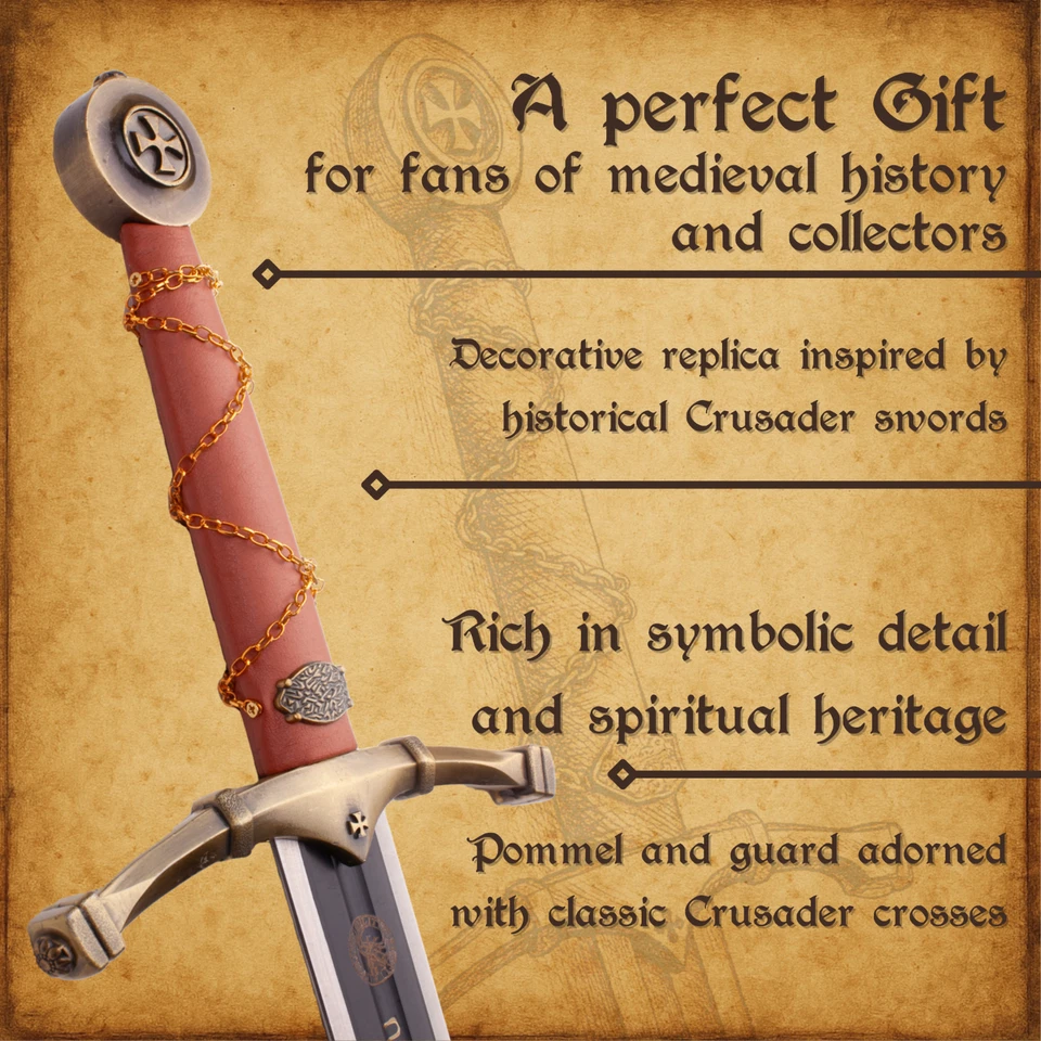 ESPADA TEMPLARIA ORNAMENTADA CON COLGANTE (SW-601) Caballeros de María Foto 3 de 4