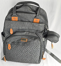 Bobbleroo Padded Straps Diaper Bag Gray Backpack