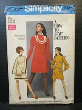 Simplicity Pattern 8365 Miss Size 14 Bust 35 Dress 2 Lengths 3 Sleeve Styles Vtg