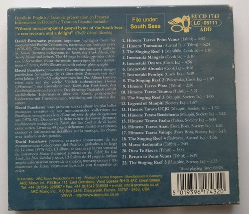 Pacific Chants by David Fanshawe....22 TRACK GERMAN PRESSING MUSIC CD - Foto 3 di 6