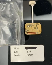 Genuine Miyota 5R21 Quartz Movement, 2 Hands, NOS
