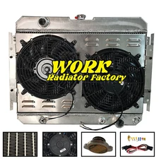 Aluminum Radiator +Shroud Fan For 1963-1968 Chevy Impala L6 V8/ 64-67 EI Camino