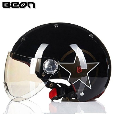 Motorcycle Half Helmet Wind Visor Scooter Chopper Cruiser Rider Safety DOT ECE
