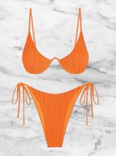 Zaful 2 Piece Padded Swimsuit Cheeky Bottom Bikini Top Size Large