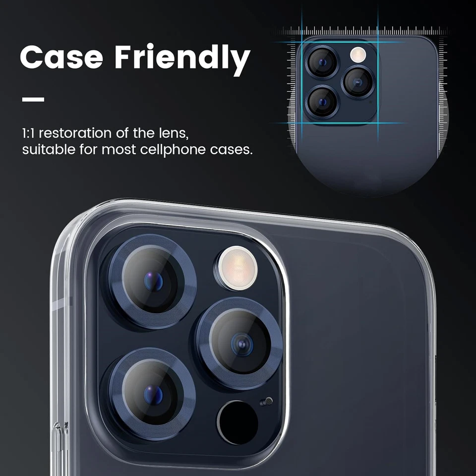 Venta al por mayor Lote a granel Anillo de metal Protector de lente de cámara para iPhone 16 15 Pro Max Pro Foto 2 de 4