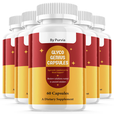 (5 Pack) Glyco Genius Capsules Strength Formula Wellness Support  (300 Capsules)