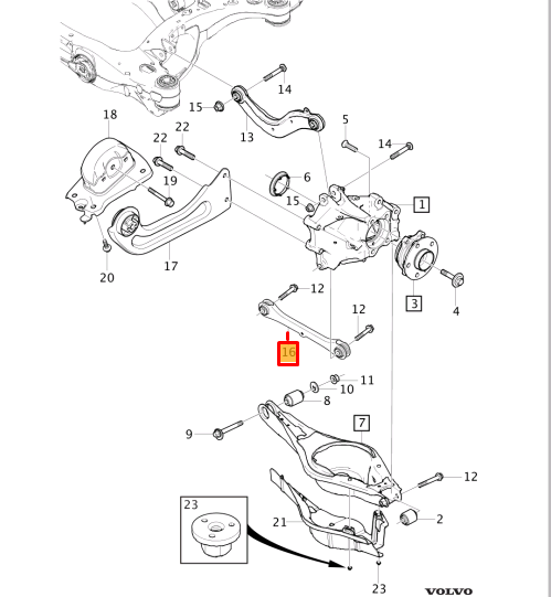 VOLVO XC40 536 Rear Wishbone Arm Stay 31681846 NEW GENUINE VOLVO XC40 536 Rear Wishbone Arm Stay 31681846 NEW GENUINE