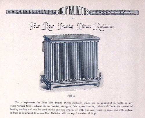 1889 Four Row Bundy Direct Radiator AA Griffing Co Print Ad 10 | eBay