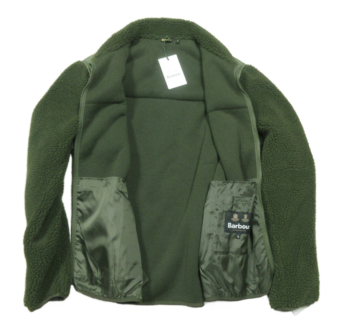 Barbour Men's Olive Green Axis Hi-Pile Fleece Jacket | eBay