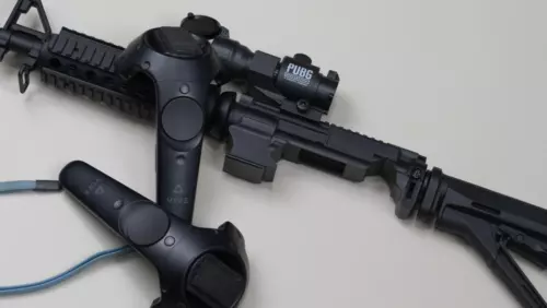 VR Dual Handle Gun Stock Magnetic Bracket VR Game Shooting Gun Rack For HTC Vive