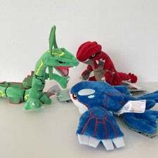 Juego de 3 juguetes de peluche Pokemon Sitting Cuties Kyogre Groudon Rayquaza