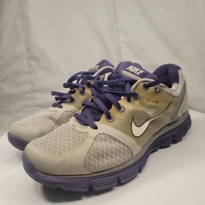Nike Flywire Women's Athletic Gray and Purple Training Sneakers Shoes Size 