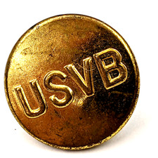 c1920s USVB United States' Veterans Bureau Button Only Coat Brass Antique Vtg 6F