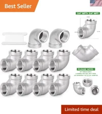 Industrial Grade 90-Degree Elbow Fittings, 10PCS 3/4" NPT Female Connector