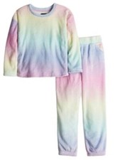 Girl  s CUDDL DUDS Pastel Ombre Effect 2-Piece Pajama Set Size Small 6/6X NWT