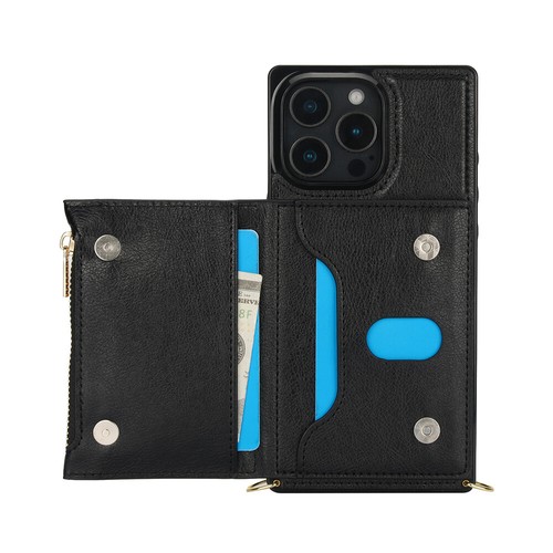 For iPhone 16 15 14 13 12 11 Pro Max XS 8 7 Plus Leather Wallet Case Cover Strap - Picture 23 of 56