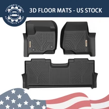 3D Floor Mats For 17-25 Ford F-250 F-350 Super Duty Crew Cab All Weather Liners
