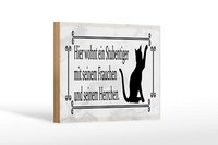 Holzschild Spruch 18X12 Cm Katze Hier Wohnt Ein Stubentiger Deko Schild