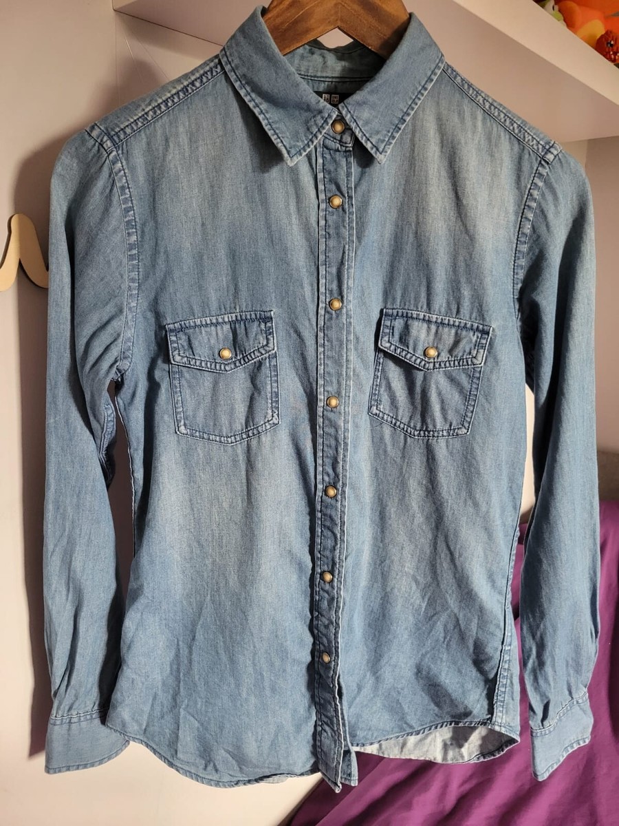 Uniqlo Women Long Sleeve Denim Shirt size M *Excellent condition