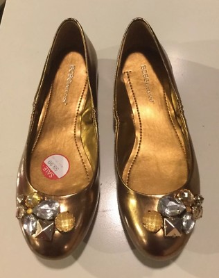 BCBGeneration BCBG Brown Jeweled Flat Shoes 9.5 M BG LEIGHSA Treasure NIB New