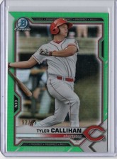 2021 BOWMAN BASEBALL TYLER CALLIHAN CHROME GREEN #92/99 REDS BCP-91