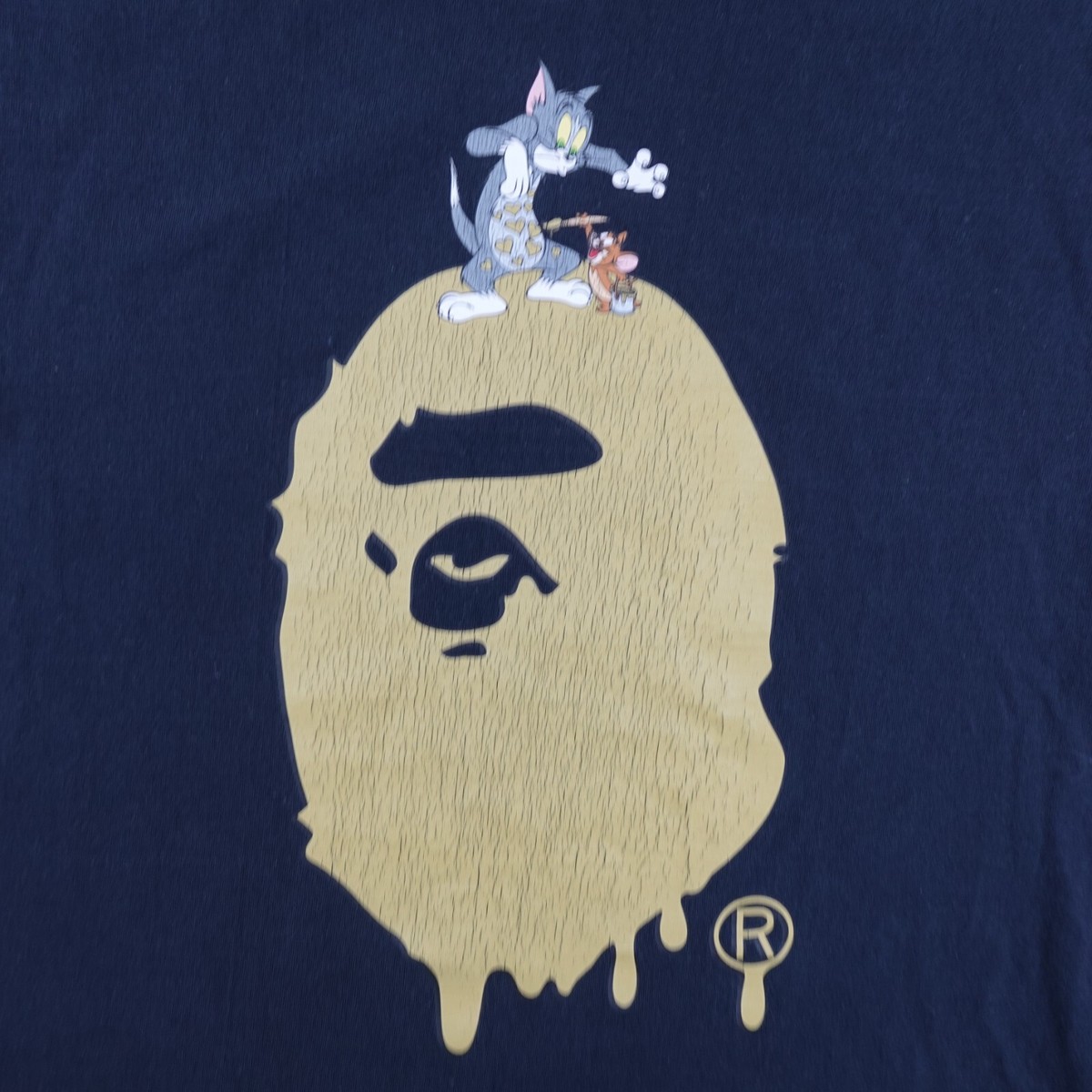 Bape x Tom & Jerry Shirt Men's L Black Big Logo Graphic Tee Bape x Tom & Jerry Shirt Men's L Black Big Logo Graphic Tee