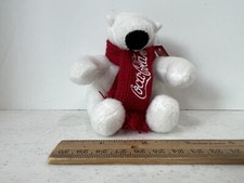 Coca Cola Small Polar Bear Red Scarf Plush Toy 4  Collectible Tagged