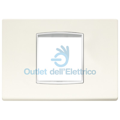 VIMAR Série Plat – Plaque 2 Module Central Tecnopolimero Blanc