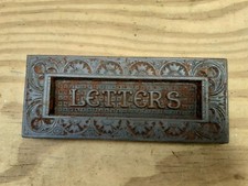 Vintage Old Antique Cast &amp; Brass Front Door Letter Boxs sizes in pictures