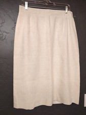 Sag Harbor Beige Lined Midi Skirt Size 16 Style 7801C