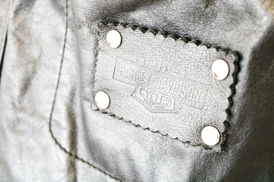 Harley Davidson vintage Lederweste Weste Leather Trend Gr. L Vest 90s ZF3 - Bild 4 von 4