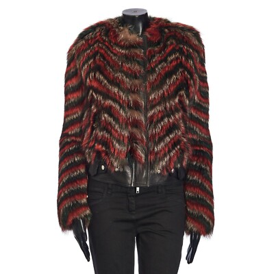 GIVENCHY 9995$ Short Fur Jacket - Multicolor Raccoon & Lambskin