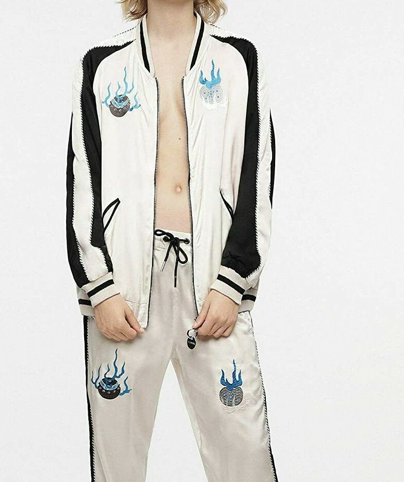 $398 NWT DIESEL SzXS G FRANK A EMBROIDERED REVERSIBLE BOMBER