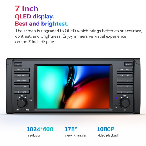 7" Android 13 8Core 6+64GB Car Play GPS Radio Stereo For BMW E39 520 530 523 525 - Picture 6 of 23