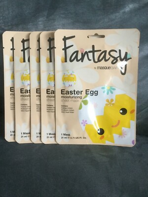 FANTASY BY MASQUE BAR EASTER EGG MOISTURIZING SHEET MASK 0.71 OZ - LOT OF 5